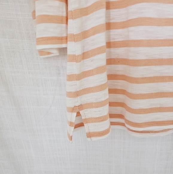 Chico's Striped Embellished Crew Neck 3/4 Sleeves Women's Top Size 1 - Picture 5 of 7